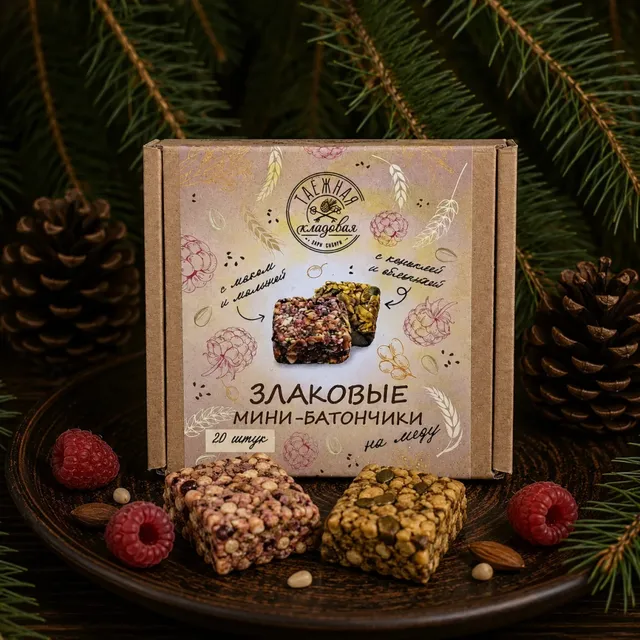 Злаковые мини-батончики ассорти на меду · 220 г