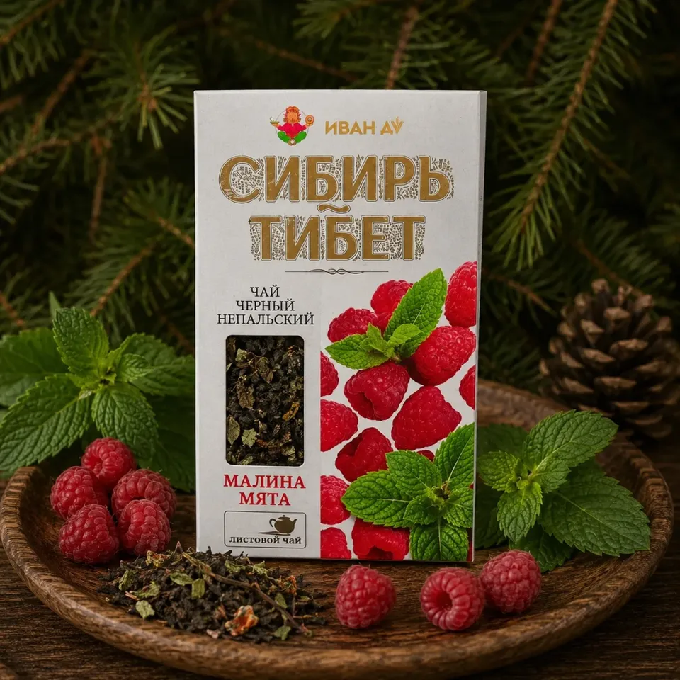 “Сибирь Тибет” чай черный непальский с сибирской малиной и мятой