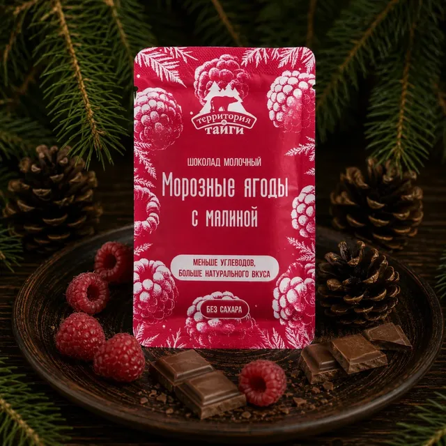Шоколад молочный с Малиной · 20 г