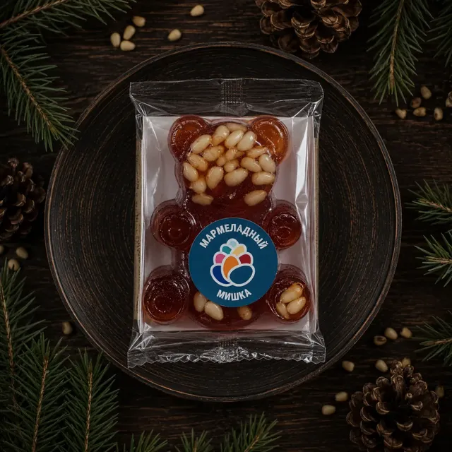 Мармеладный Мишка с кедровыми орешками · 90 г