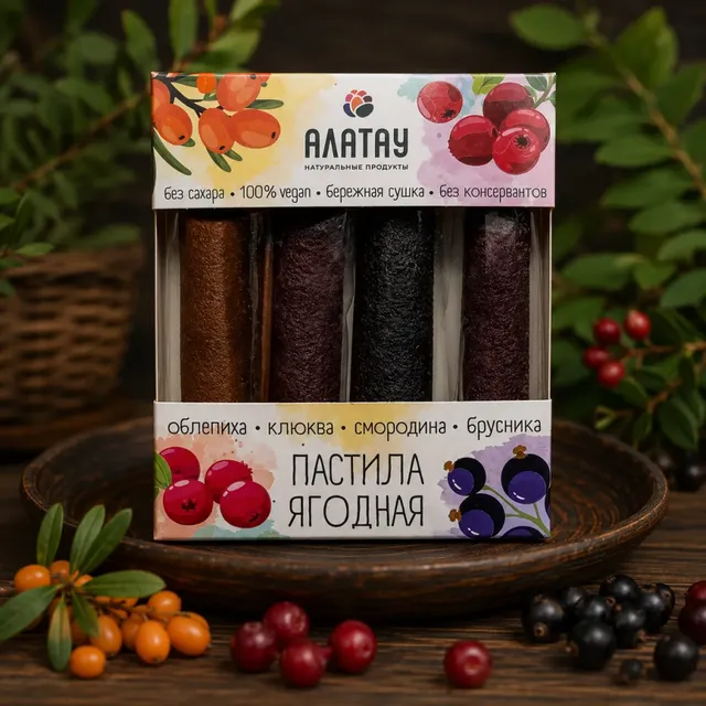 Пастила ягодная ассорти (без сахара) · 180 г